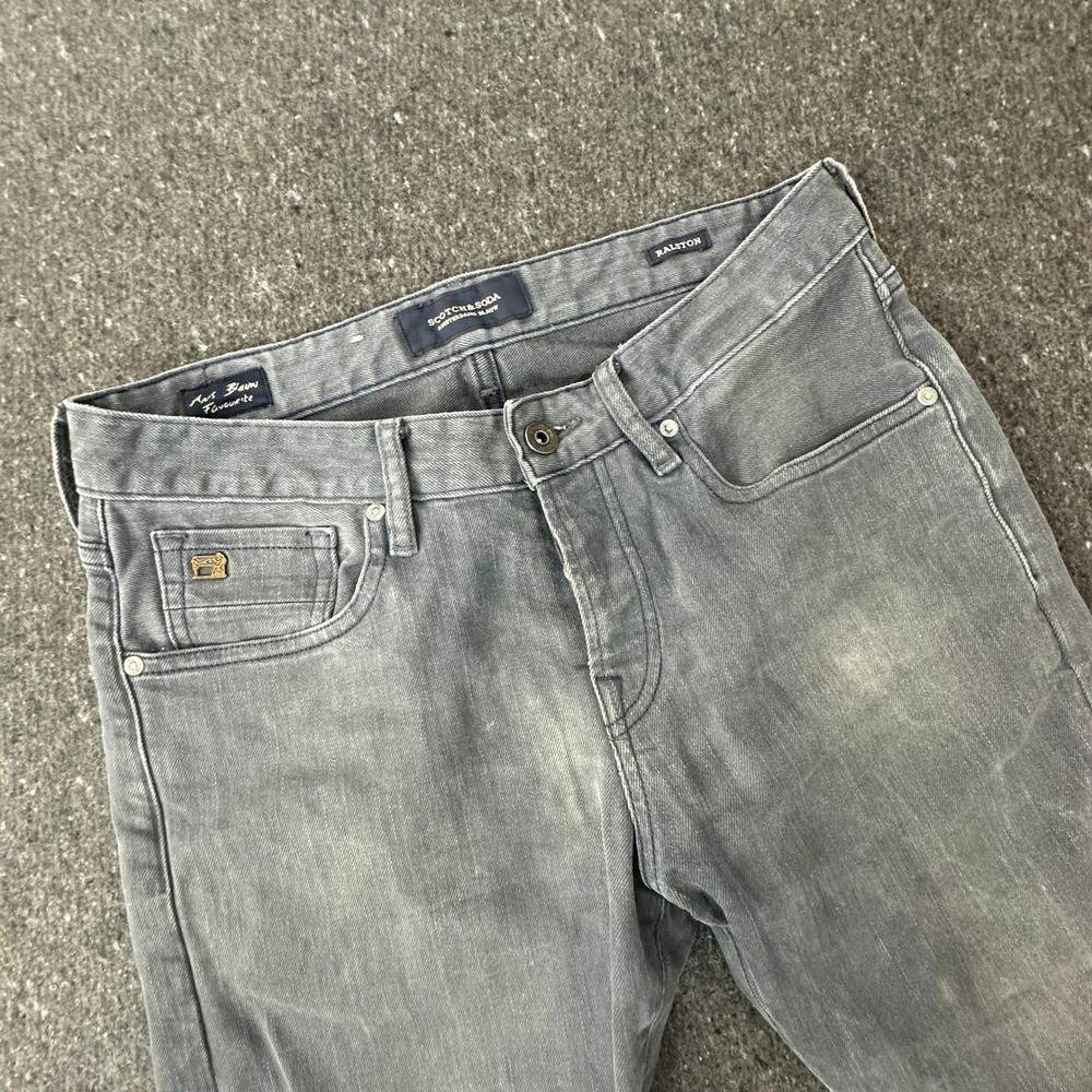 Scotch & Soda Jeans Mens 29x32 Gray Ralston Slim Fit Amsterdams Blauw Denim